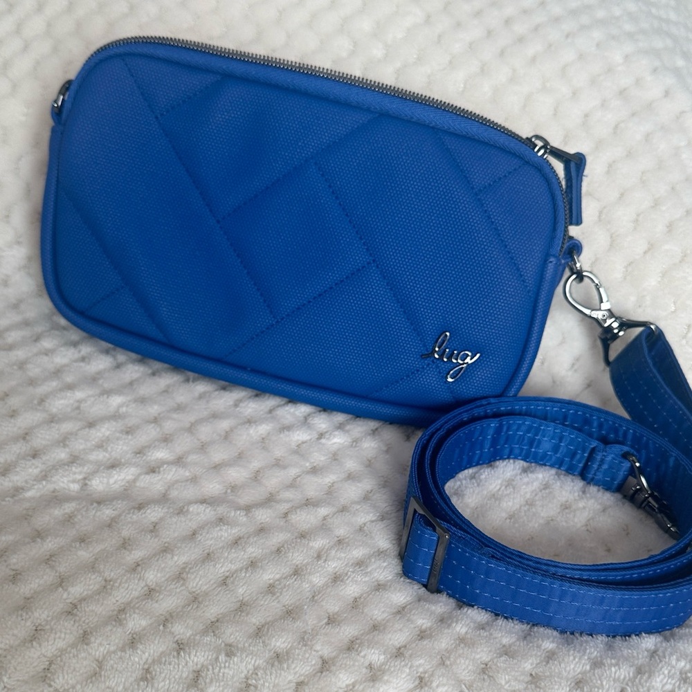 Lug Sapphire Blue Crossbody Bag purse Coupe XL matte luxe vegan leather
